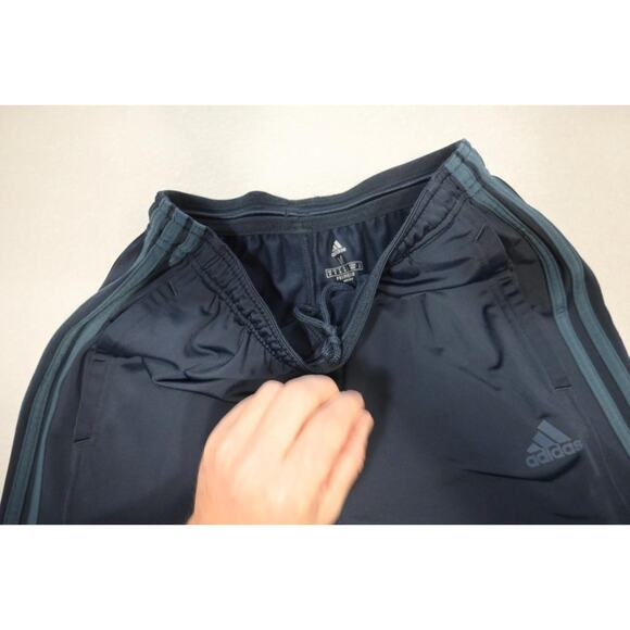 adidas Navy Blue Sweatpants with Teal Stripes - Picture 8 of 10